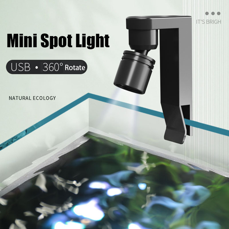 Aquarium Marine Lights - USB المشبك ضوء مقاوم للماء أبيض/أصفر