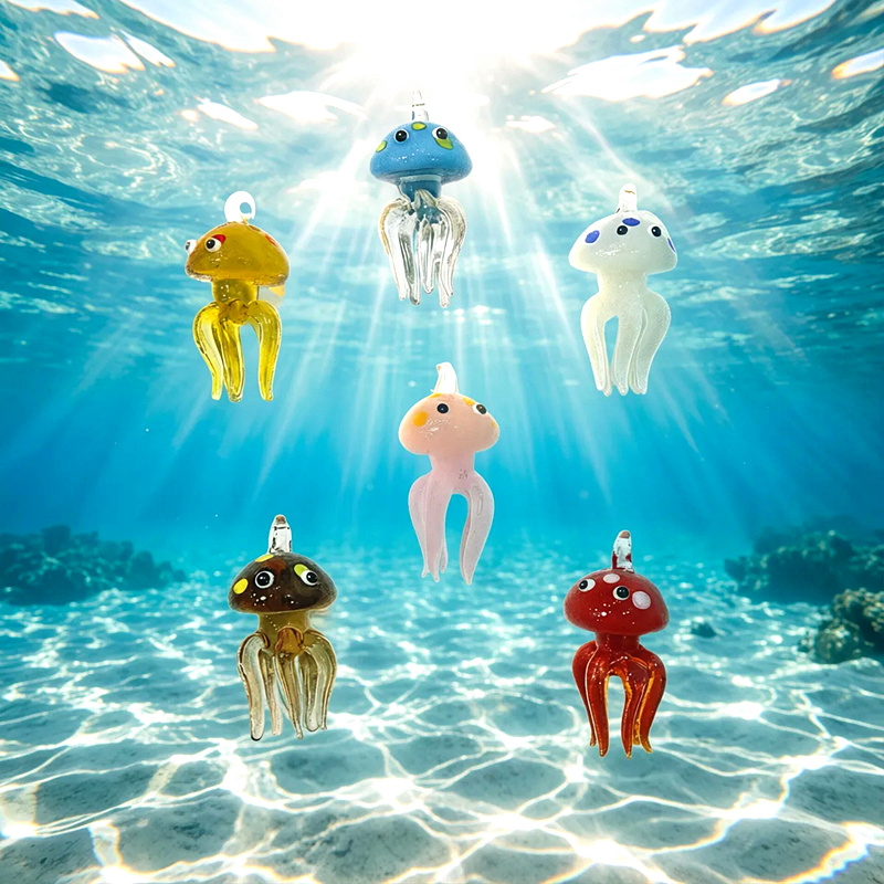 قلادة قنديل البحر الزجاجية الم - مراجعة Marine Aquarium وسعره